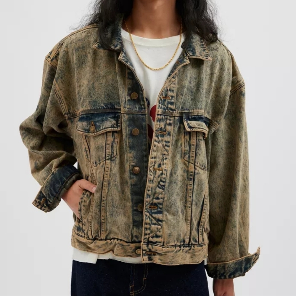 NWT ReMADE By UO Dirty Denim Jacket XL